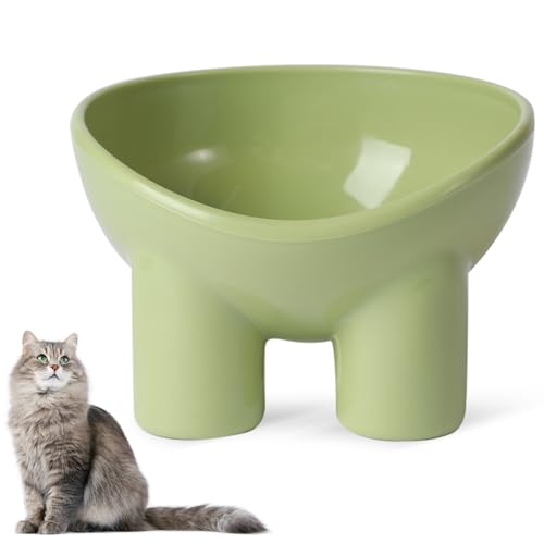 Katzennapf, Futternapf Katze mit 15° Neigung Design Erhöht Fressnapf Katze Nackenschutz Katzenfutternapf Kunststoff Wassernapf für Futter Wasser...