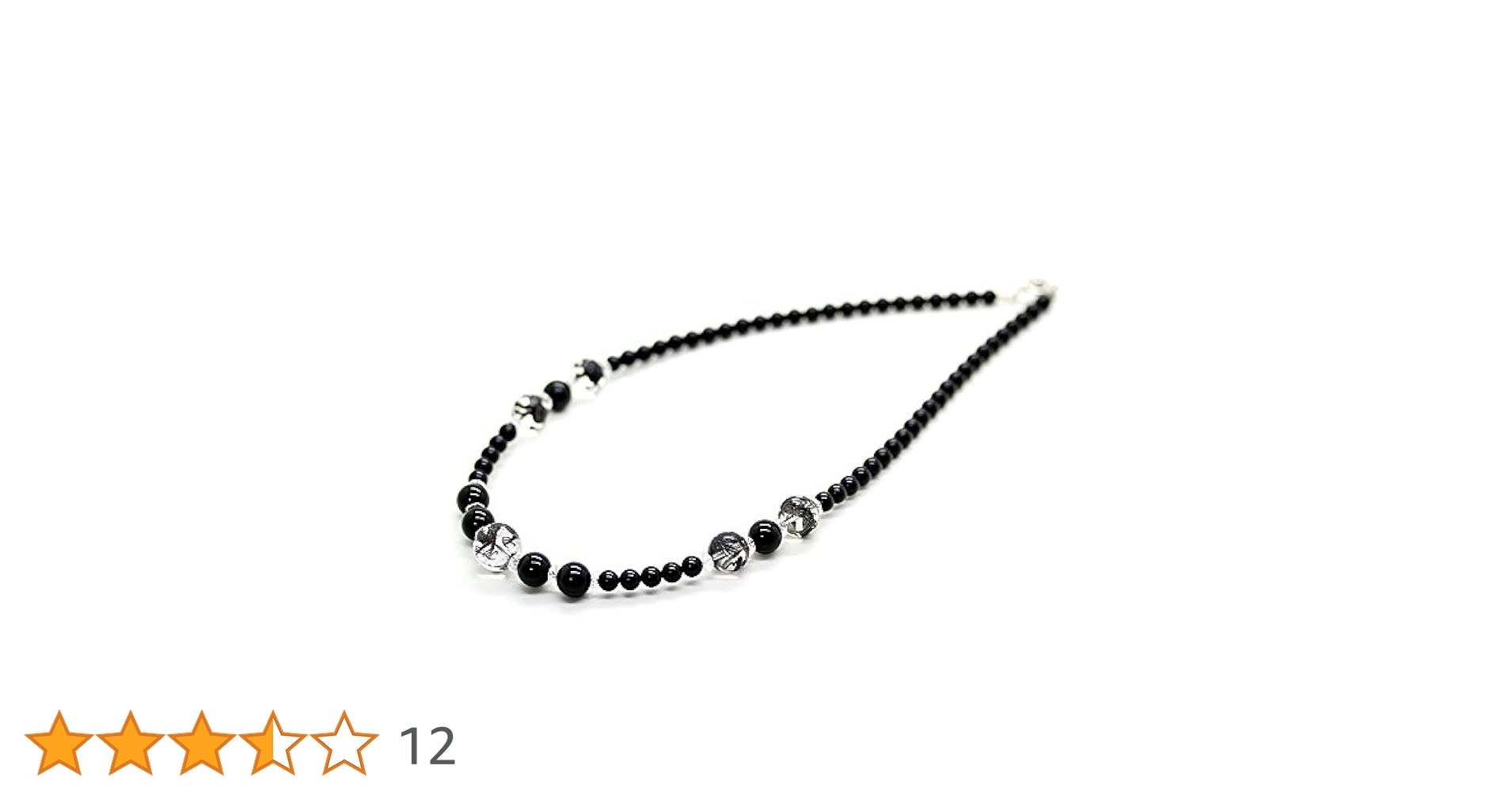 黒真珠　天然石　ネックレス 楽天市場】黒龍 水晶 14mm オニキス 天然石 数珠 ネックレス
