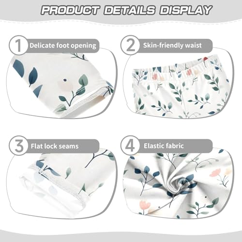 Girls' Leggings Children's Yoga Pants Skinny Printed Dance Leaf Comfortable 4T2