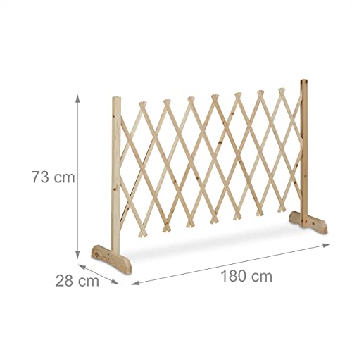 Relaxdays Rankgitter Holz, ausziehbar bis 180 cm, Rankhilfe Kletterpflanzen, Scherengitter freistehend, Garten, Natur