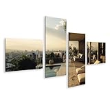 islandburner Bild auf Leinwand Blick auf Mexiko-Stadt von modernem Loft-Terrassenmöbel-Wandbild Wohnzimmer Möbelgeschäft Wandbilder Bilder