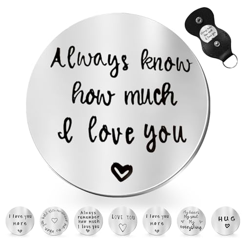 Heartfelt - Fichas de bolsillo de peltre con estampado a mano, con texto en inglés "I Love You", regalo inspirador para amigo, hijo, hija, mamá, papá, b 1 pieza