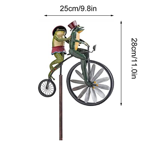 Naisicore Garden Wind Spinners, 11X9.8Inch Metal Ride Vintage Bicycle Mantis Outdoor Statues, Mantis Wind Spinner Pole Decor For Yard Lawn Windmill Decoration #TOP7