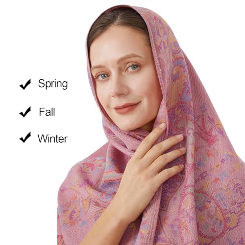 Paisley Pashmina Rave Shawl Scarf-Women's Reversible Jacquard Pashmina Wraps for Evening Dresses4
