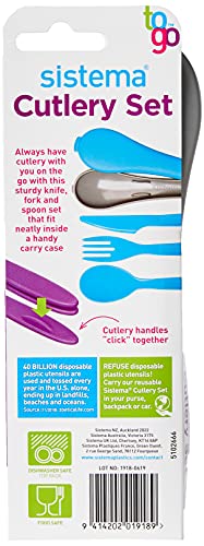 Sistema Cutlery Set TO GO | Travel Cutlery Set with Knife, Fork & Spoon | Durable Case for Storage | BPA-Free Plastic | Dishwasher Safe - Image 6