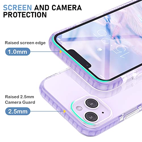 MATEPROX Compatible with iPhone 14 case Clear Thin Slim Crystal Transparent Cover Shockproof Bumper Case for iPhone 14 6.1" 2022(Purple) - image 2