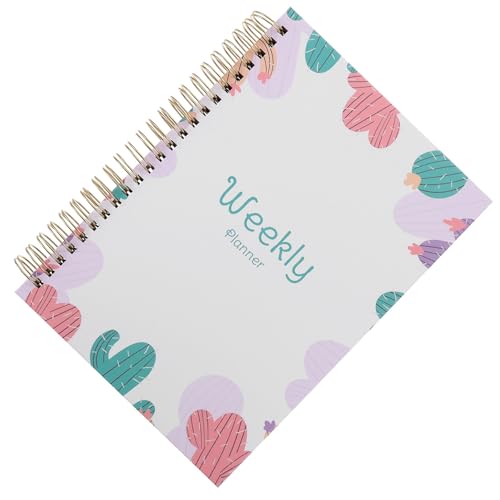 Cuaderno planificador semanal rosa y ligero de papel para estudiantes