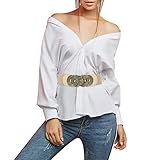 Generisch Gorro de invierno para mujer, color azul, cinturón elástico con hebilla entrelazada, elegante azul oscuro, beige, Talla única