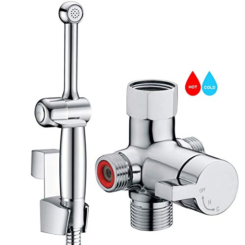 Sontiy Handheld Bidet Hot and Cold Sprayer with Hot Cold Bidet Mixing Valve, 79