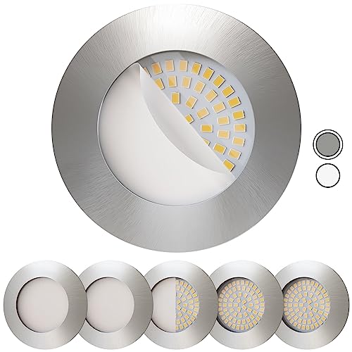 YindaLux 6er Set LED Einbaustrahler - Dimmbar 3W 3000K Warmweiß IP44