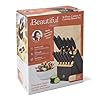 Drew Barrymore 14-Piece Black & Gold Knife Block Set, 11x14 in Herringbone Wood Cutting Board