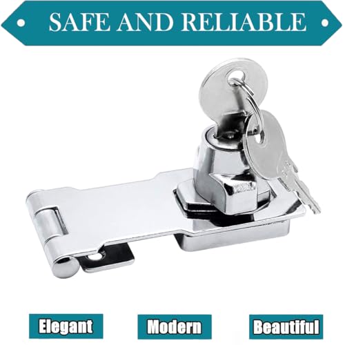 Litensh Shed Hasp Lock Padlock with Aliked Keys, Twist Knob Door Latch Bolt Lock Buckle for Drawer Cupboard Cabinet Furniture Mailbox Gates Closets,3 Inch - Image 6