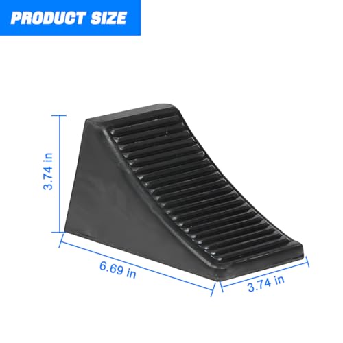 Image of Mandark 2PCS Heavy Duty Rubber Car Wheel Chocks, Durable Automotive Tire Stoppers, Anti-Slip Solid Front and Back Vehicle Wheel Stoppers, Universal for Travel Trailers, Camper, ATV