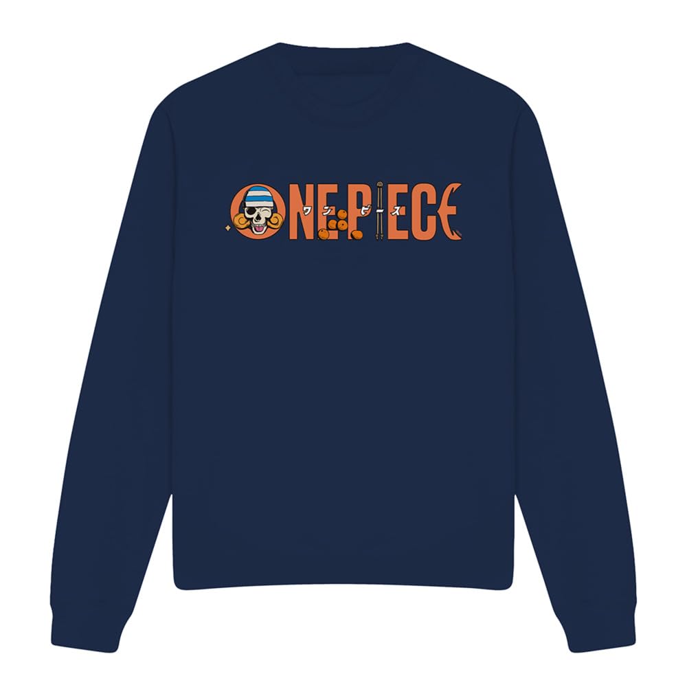 One Piece Nami Orange Tangerines Logo Unisex Sweatshirt, Navy, XX-Large