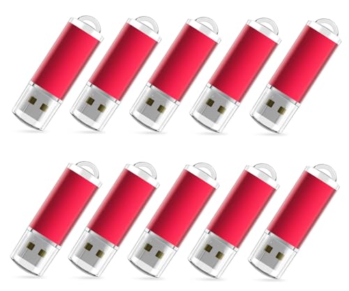Clé USB 2.0 Lot de 10 Mémoire 32 Go Rouge Pen Drive pour Ne Plus Perdre vos Fichiers
