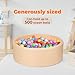 Soft Foam Ball Pit for Kids and Toddlers, Round Ball Pool with 36 x 12 Inches, Ideal Gift Toy for Children - (Balls Not Included) - Beige