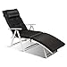 COSTWAY Sonnenliege klappbar, Liegestuhl mit 7 einstellbaren Rücklehnpositionen, Gartenstuhl, Relaxliege mit abnehmbarem Polster und Kissen, für die Terrasse, Garten und am Pool (Schwarz)