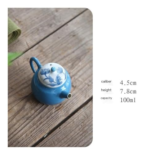 Petite théière à fleurs bleues douce poésie artisanale - 2