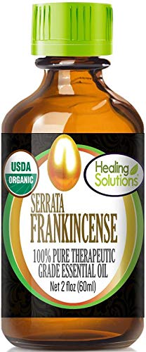 Healing Solutions Organic 60ml Oils – Frankincense Essential Oil – 2 Fluid Ounces