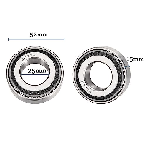 QUARKZMAN 30205 Konisches Rollenlager x 2Stk Chromstahl Kegel und Becher Set für Garten Maschinen und Automobile [25mm x 52mm x 15mm]