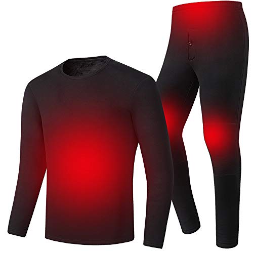 liliiy Conjunto De Ropa Interior Térmica, Capas Base Térmicas, Conjunto De Pantalones Superiores De Manga Larga para Ropa De Calor De Invierno para Esquiar, Caminar, Acampar,ManBlack-M Cover