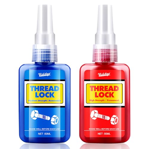 Schraubensicherung Mittelfest and Hochfest 2x50ml, Schraubenkleber für Sicherungsmuttern, Schrauben, Befestigungselemente und Metalle, Verhinderung von Lösen und Korrosion, Thread Lock