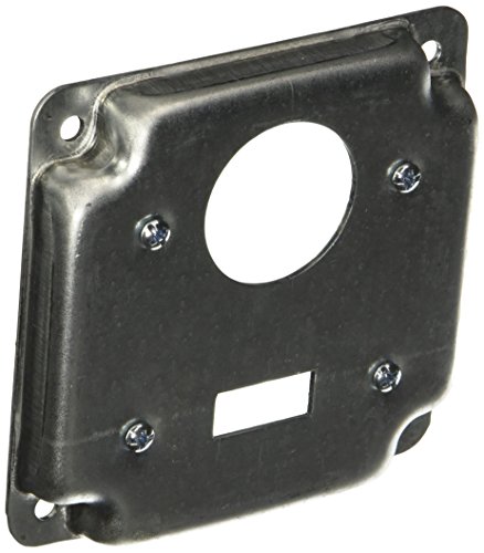 4 in. Square Cover, Exposed Work, Toggle Switch/1.406 in. Dia. Receptacle