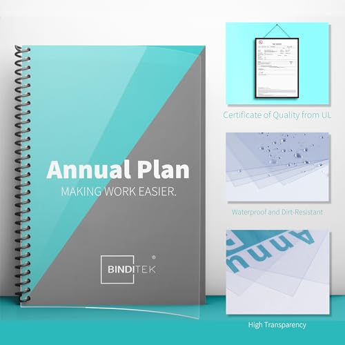 Image of Binditek 10 Mil PVC Binding Covers, 8.5 x 11 Inches, Clear, 200 Pack