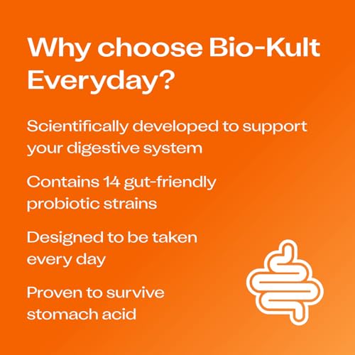 Bio-Kult Gut Health Probiotic Supplement, 14 Strains, Probiotics for Women & Men, Immune Support, Digestive Health, Shelf-Stable, Non-GMO and Gluten-Free, Capsules, 30 Count (Pack of 1)