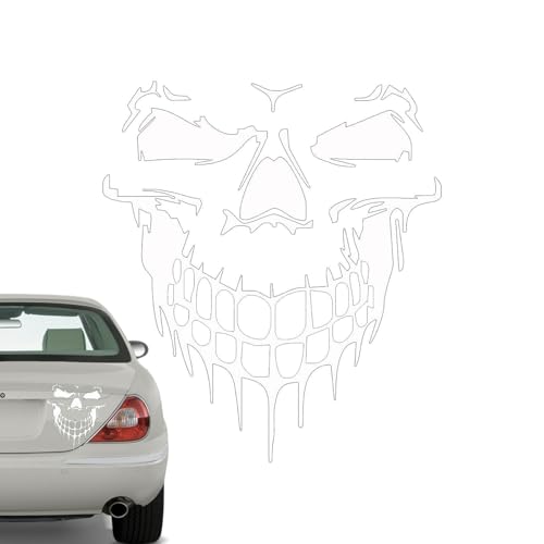Dödskalle bildekal, reflekterande holografisk skalle grafisk klistermärke för bil självhäftande | vinyl grafik dekaler repor dolda bilklistermärke färgglad