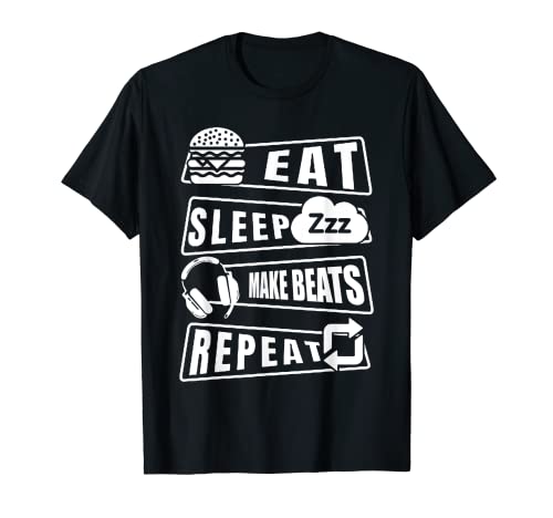 Divertido comer dormir hacer música beat Camiseta