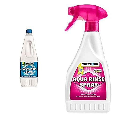 Thetford 200354 Aqua Kem, Azul + 200210 Aqua Rinse Spray Spray Para Inodoro