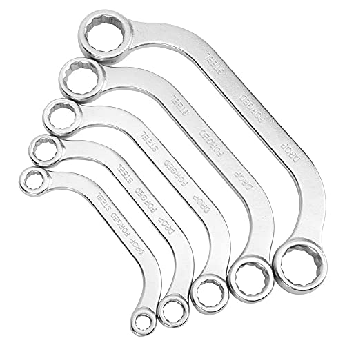 NDNCZDHC 5PCS Half Moon Box Wrench Set, Metric 8mm to 22mm Double Ended Chrome Vanadium Steel Wrench Set for Auto Repair