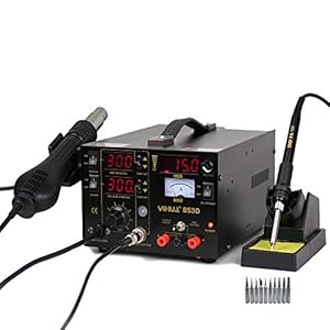 MMOBIEL Yihua 853D 3 in 1 Soldeerstation 720W met Heteluchtpistool 550W en DC-Voeding