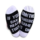 Witziges Geschenk Eishockey Socken Lustiges Geburtstagsgeschenk für Eishockey Fans, Pinguine, M