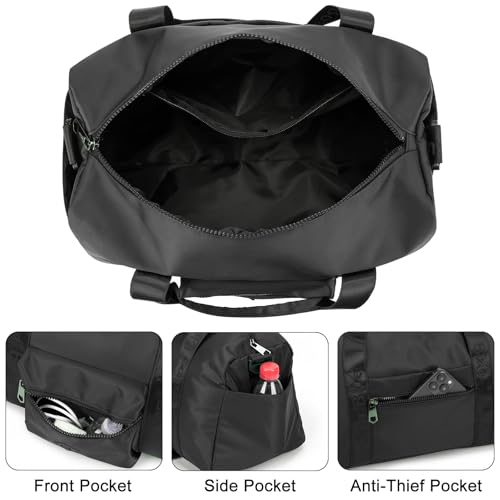Image of For United Airline 17x10x9 Inches Personal Item Underseat Travel duffle bag, ports Tote Gym Bag,Shoulder Weekender Overnight Bag (Black)