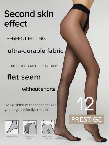 Image of Conte Classic Sheer to Waist Silky Pantyhose Prestige 12 Den
