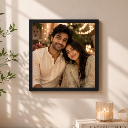Image of Customized Photo Frame with Photo Upload, Classic Design Personalize Wall Picture Frames, For Birthday, Anniversary, Wedding, Housewarming, Home Decor Gift (Square 12x12 Inch)