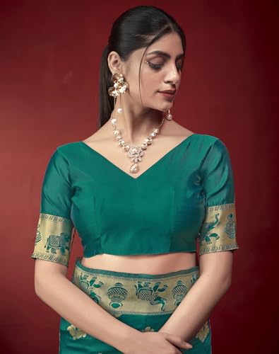 Image of SIRIL Women's Banarasi Soft Silk Saree Pure Silk with Unstitched Blouse Piece
