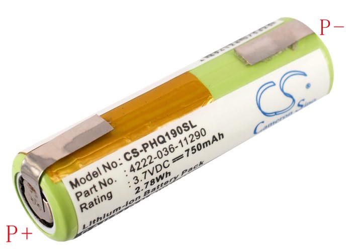 Battery 750mAh compatible with [Philips] 8895XL, 9160XL, 9170XL, 9190XL, 9195XL, HQ7360, HQ7363, HQ8100, HQ8140, HQ8150, HQ8160, HQ8170, HQ8200, HQ8250, HQ8290, HQ8800, HQ8894, HQ9020, HQ9070