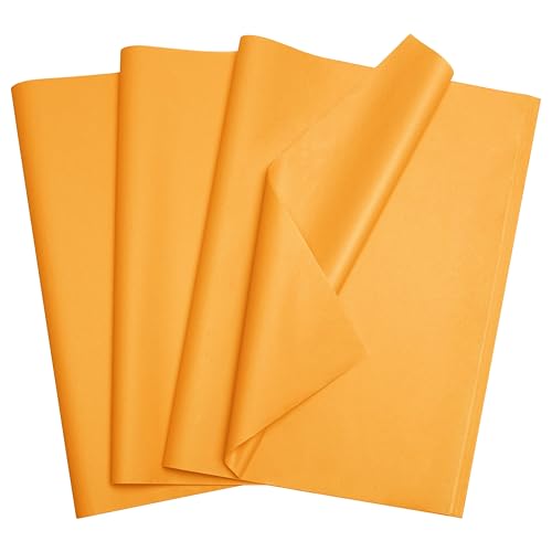 Image of Bobobag 100 Sheets Turmeric Yellow Tissue Paper 20 inchX14 inch Tissue Paper for Gift Bags, Gift Wrapping Tissue, Christmas Tissue Paper Anniversary Holiday Decoration Arts Craft