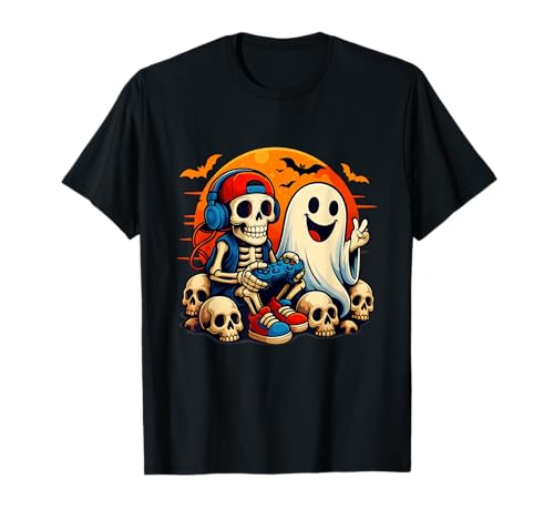 Halloween Squelette Gamer Jeux Vidéo Garçons Hommes Enfants T-Shirts T-Shirt