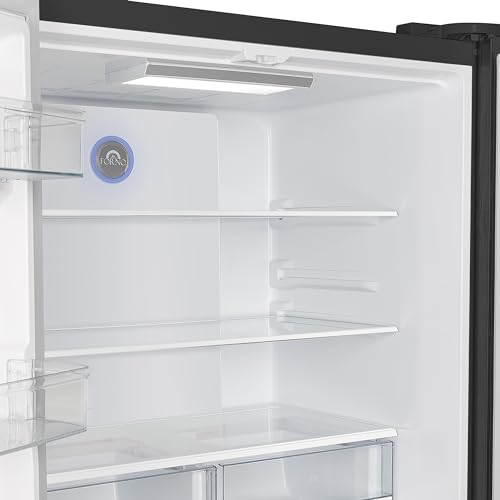 Forno C-FFRBI1820-36BLK 36 Inch Espresso Moena French Door Stainless Steel Refrigerator - 19.2 Cu.Ft Kitchen Fridge With Led Display And Ice Maker - Frost-Free Swing Double Door Fridge thumb #3