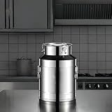 CokBlu ステンレス製密封缶 5L～24L 大容量食品容器 密封蓋付き 液体牛乳・ワイン・油・固体茶・米・穀物・漬物収納対応 防漏・防虫・防潮 家庭用・輸送用両適合 実用貯蔵容器​