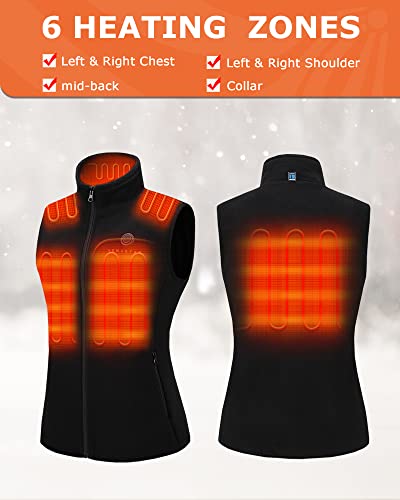 Venustas Women's Fleece Heated Vest With Battery Pack 7.4V, Lightweight Insulated Electric Vest #TOP1