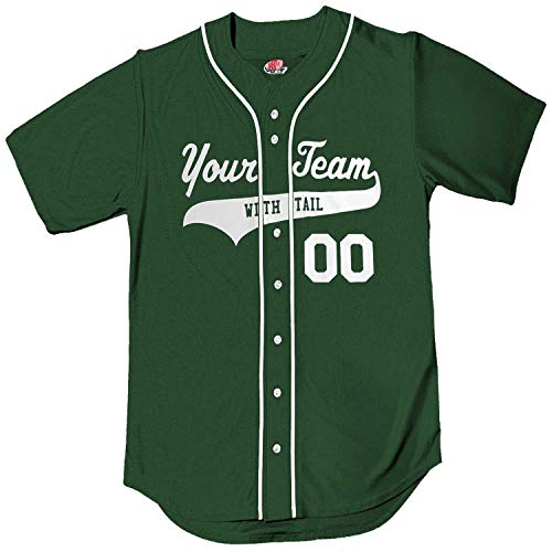 Camiseta de béisbol para adultos con 6 botones, personalizada con trenza, ribete, logo, nombres y números miniatura 1
