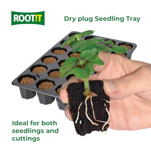ROOT!T 24 Seed Starter Kit With Coco Coir Dry Plugs Reusable Seedlings Tray For Nursery Growing Propagation Peat Free Germination Kit - Image 4