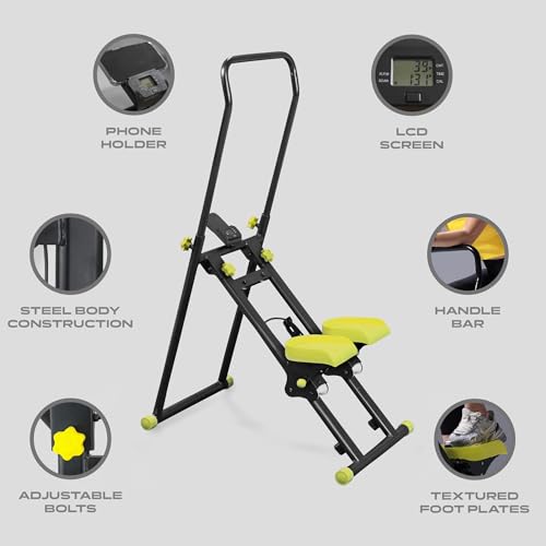 Phoenix Fitness Stair Stepper Exercise Machine - Foldable Stair Climber for Cardio & Full-Body Workout - Quiet, Portable, Low-Impact Vertical Step Machine with Adjustable Handle, Pedals & LCD Display - Image 4
