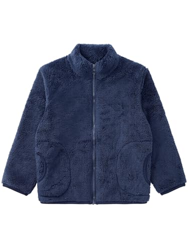 Kids Girls Fleece Jacket Coat Full-Zip Turtleneck Tops with Pocket Fall Winter Outerwear4