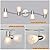 HiBay LED Track Lighting Fixtures, Rotatable 4-Light Ceiling Light Kit, Modern Kitchen Spotlight White with Glass Lampshade for Living Room Bedroom Dining Room, E12 Base (Bulbs Not Included)